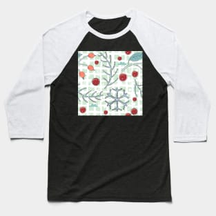 Winter Berry Pattern Baseball T-Shirt